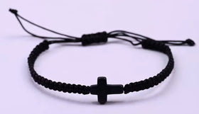 Black braided cross bracelet | WORDOFGOD Apparel