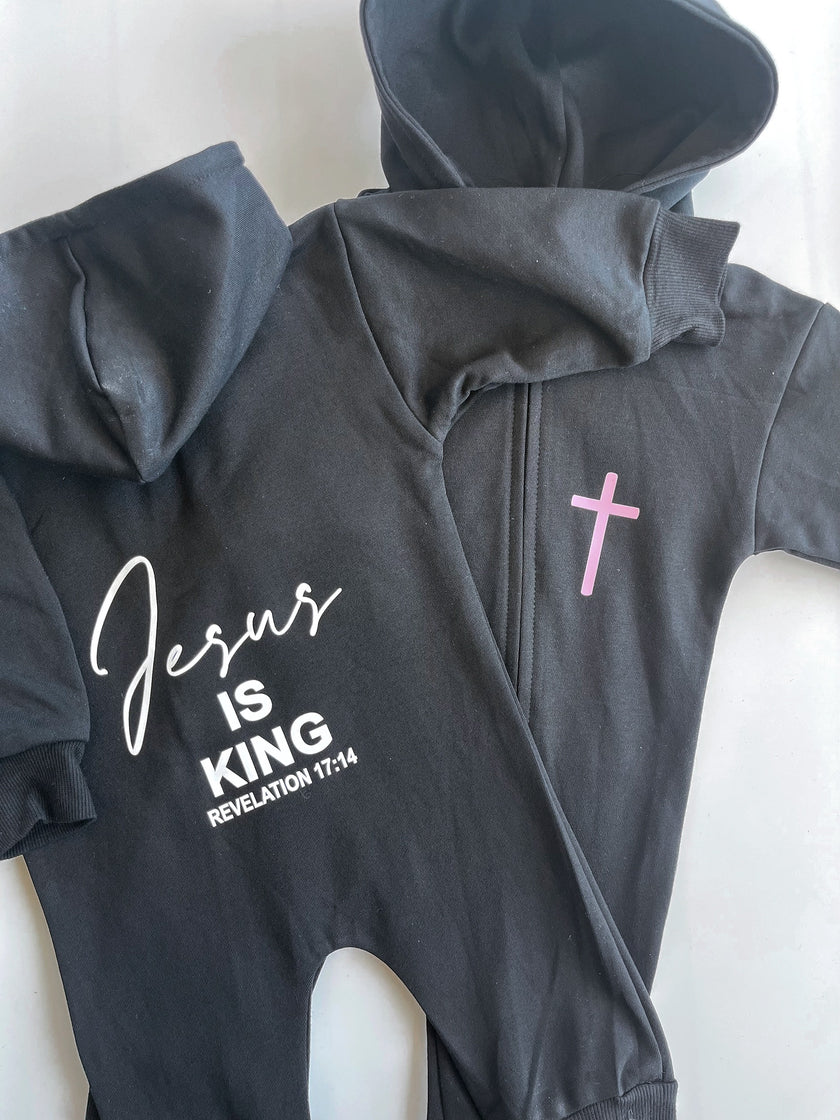BABY JUMPSUIT JESUS IS KING