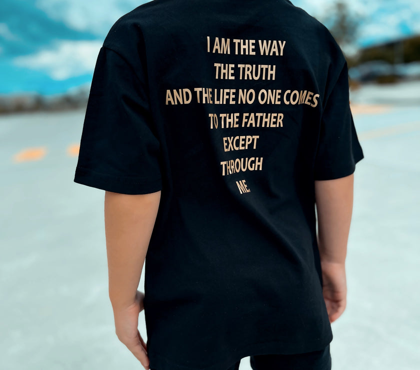 Introducing our I AM THE WAY KIDS T-SHIRT. This powerful Bible verse, John 14:6,