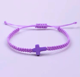 Purple braided cross bracelet | WORDOFGOD Apparel