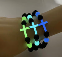 Glow-in-the-Dark Cross Bracelet