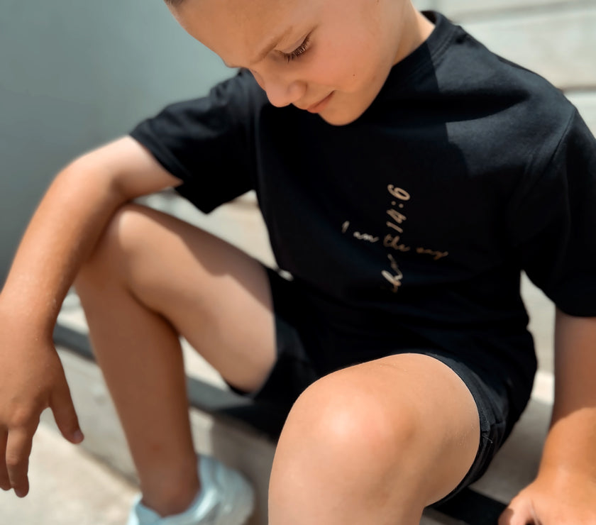 Introducing our I AM THE WAY KIDS T-SHIRT. This powerful Bible verse, John 14:6,