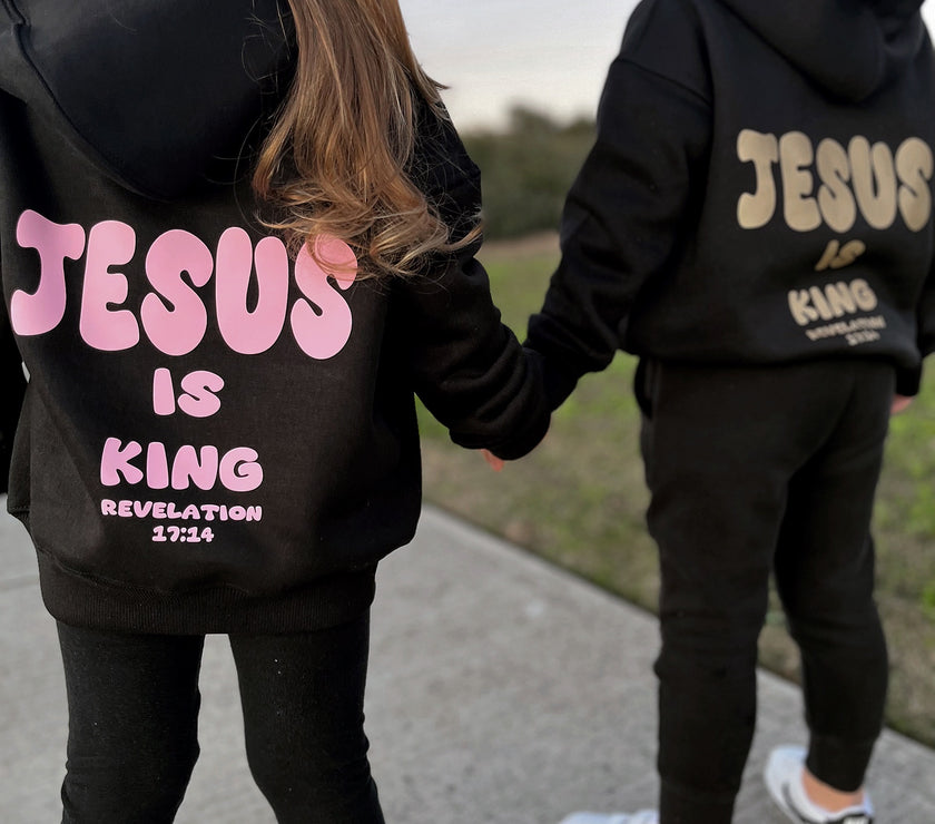 JESUS IS KING KIDS BUBBLE FONT JUMPERS
