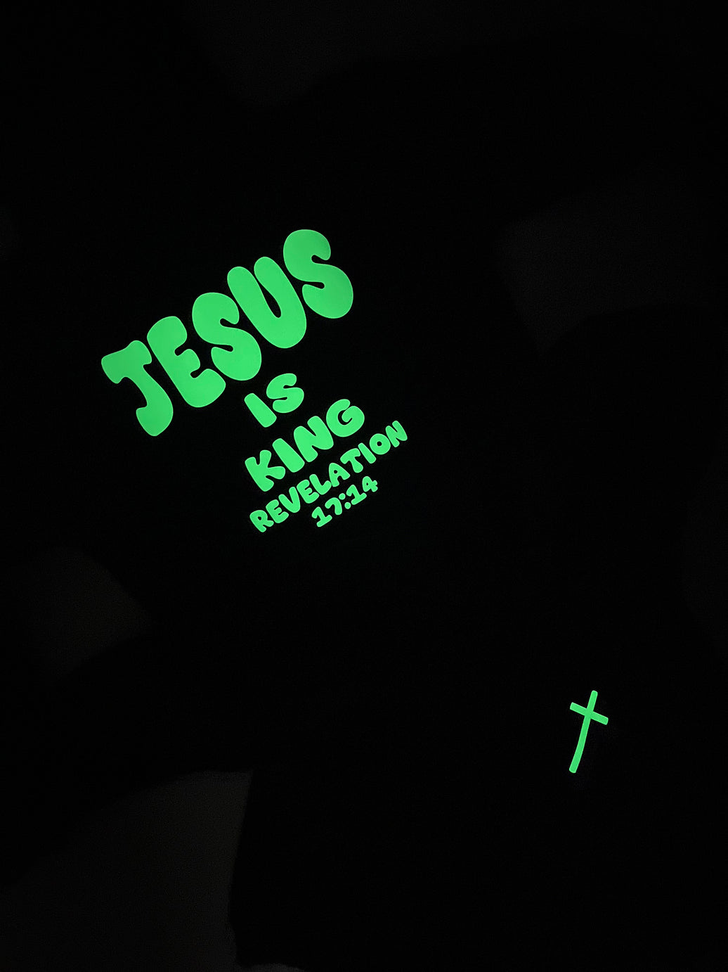 GLOW-IN-THE-DARK JESUS IS KING KIDS JUMPER