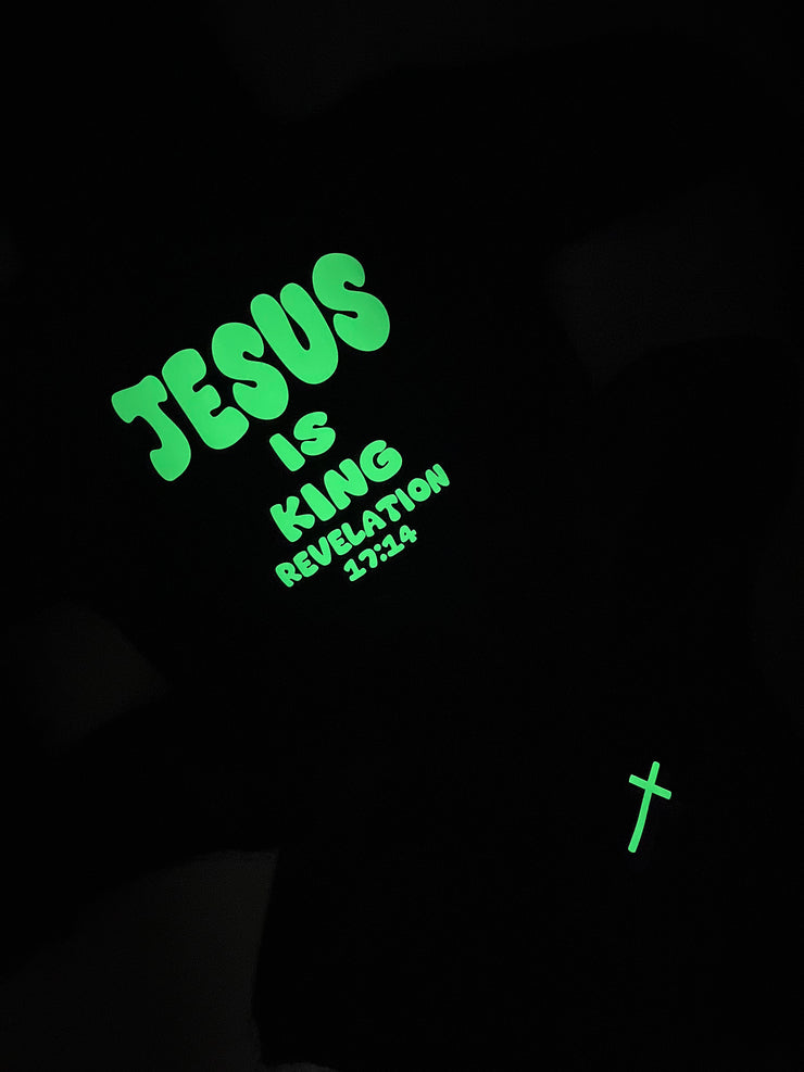 GLOW-IN-THE-DARK JESUS IS KING KIDS JUMPER