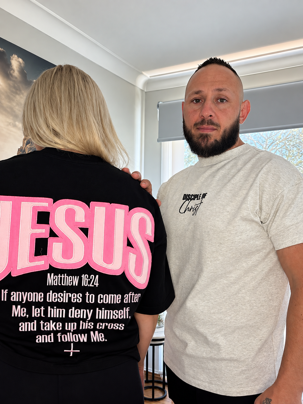 ⚠️ PRE-ORDER ITEM ⚠️ - JESUS DENY YOURSELF OVERSIZED TEE – BLACK/PINK