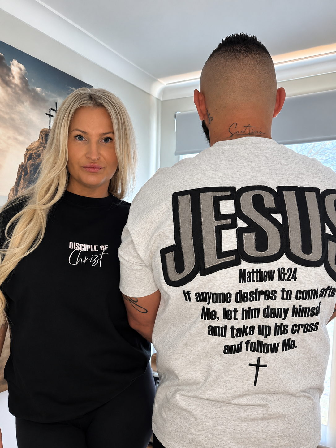 ⚠️ PRE-ORDER ITEM ⚠️ - JESUS DENY YOURSELF OVERSIZED TEE – BLACK/PINK