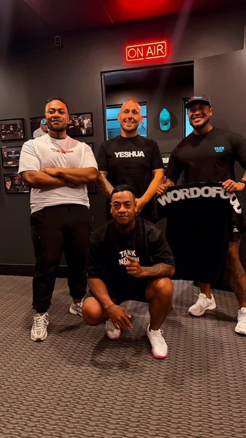 Men in WORDOFGOD tees